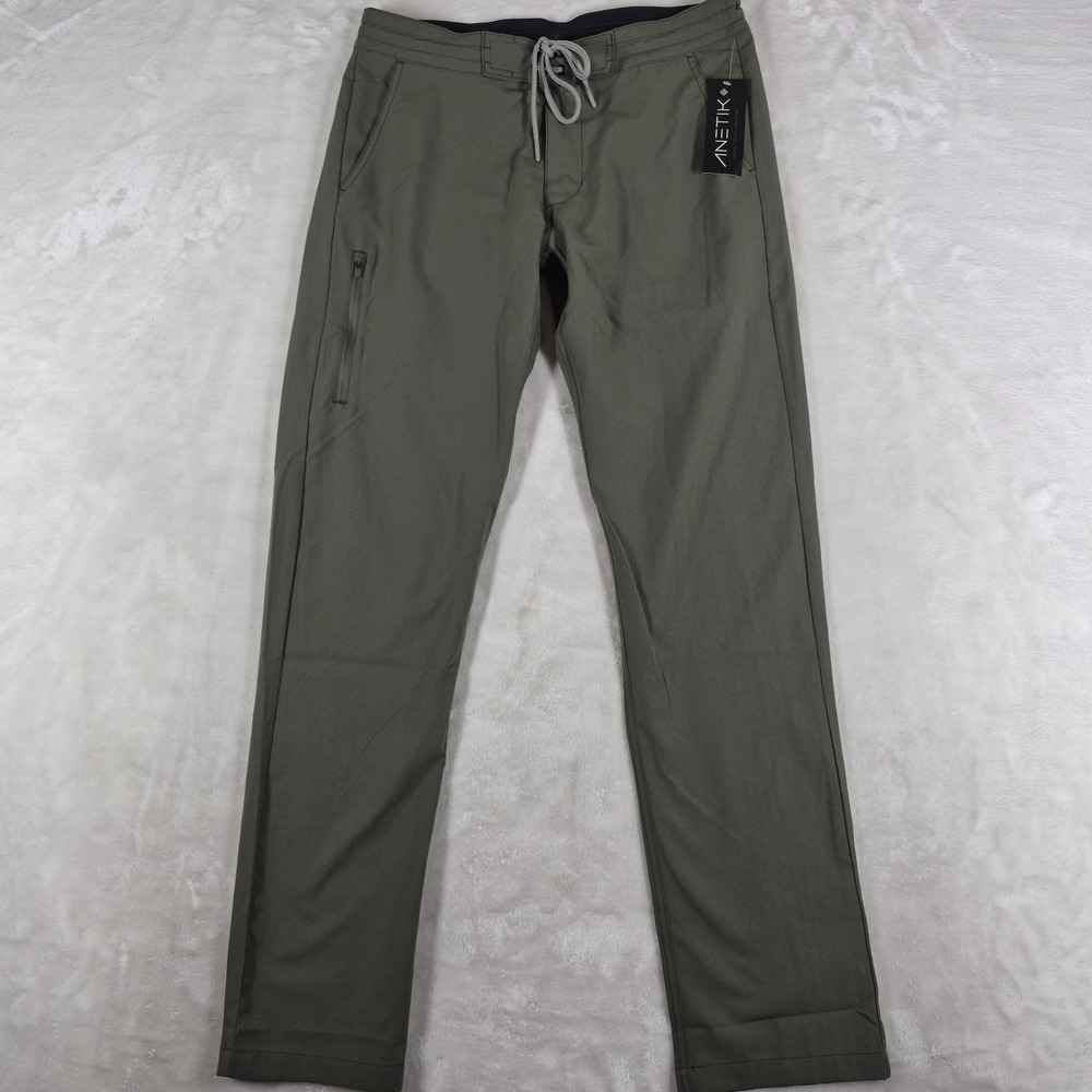 Anetik Analog Tech Pants Men's 30x30 Green Hiking Outdoors Drawstring Active NWT